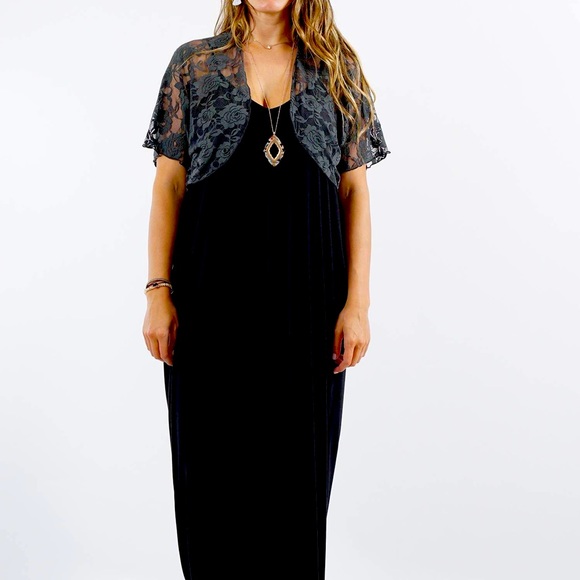 Lace Bolero Cardigan (Smoke) - Picture 2 of 4